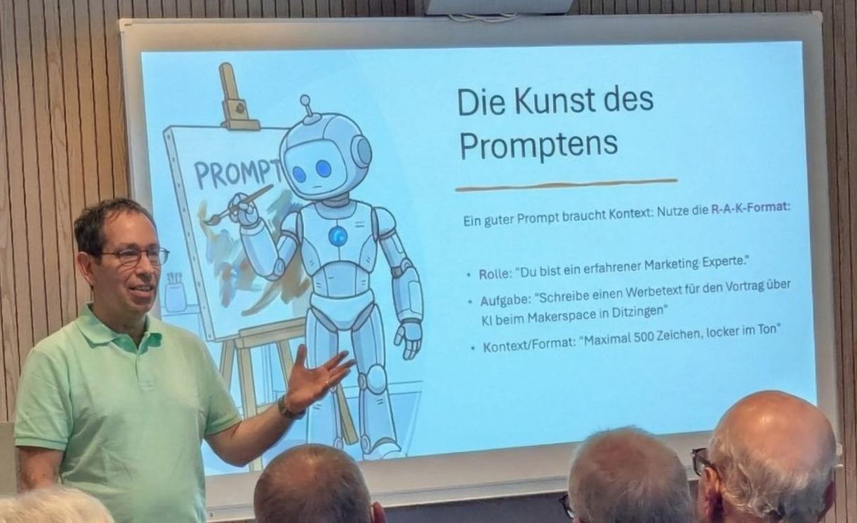 Alfonso Sanz hält einen Vortrag über Künstliche Intelligenz